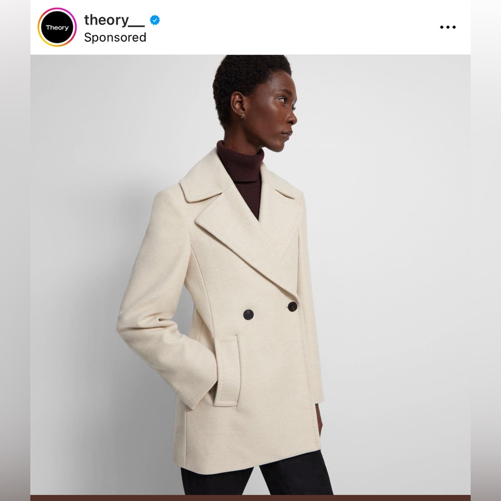 ISO Theory Sculpted Peacoat in Recycled Wool Melton. Size 12